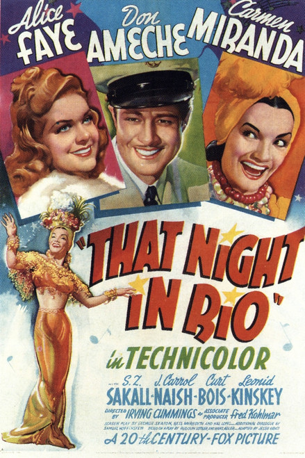 That Night In Rio Alice Faye Don Ameche Carmen Miranda 1941. Tm And Copyright ?? 20Th Century Fox Film Corp. All Rights Reserved. Courtesy: Everett Collection. Movie Poster Masterprint - Item # VAREVCMMDTHNIFE001H