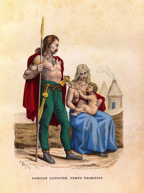 Gravure / Une Famille Gauloise Durant L' Antiquit?? / Coll Poster Print - Item # VAREVCCRLA003YF910H