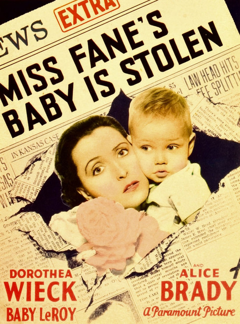Miss Fane'S Baby Is Stolen From Left: Dorothea Wieck Baby Leroy On Midget Window Card 1934 Movie Poster Masterprint - Item # VAREVCMCDMIFAEC002H