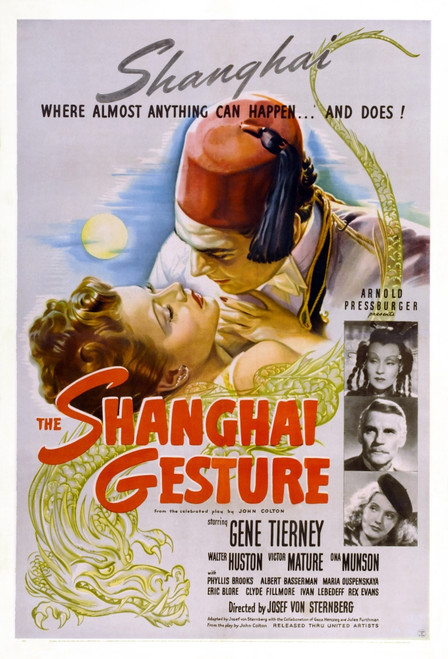 The Shanghai Gesture Us Poster Art From Left: Gene Tierney Victor Mature Ona Munson Walter Huston Phyllis Brooks 1941 Movie Poster Masterprint - Item # VAREVCMSDSHGEEC001H
