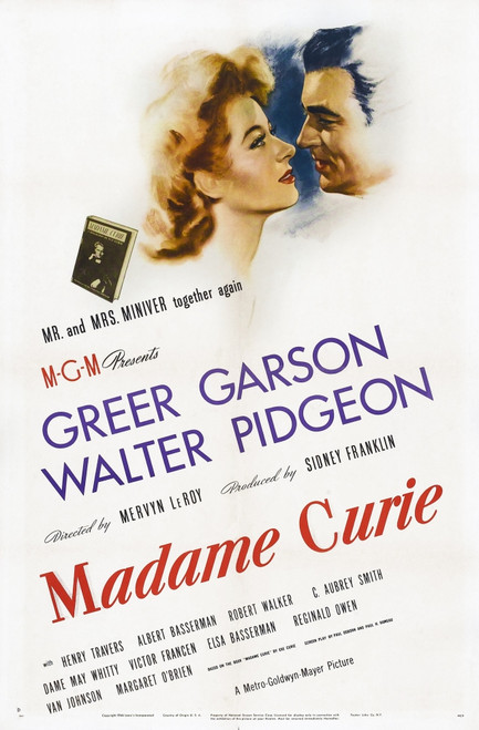 Madame Curie Us Poster Art From Left: Greer Garson Walter Pidgeon 1943 Movie Poster Masterprint - Item # VAREVCMCDMACUEC017H