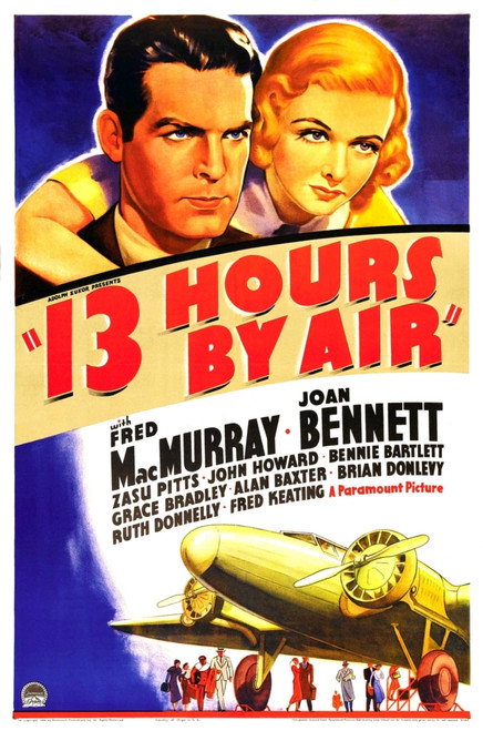 Thirteen Hours By Air Us Poster Art From Left: Fred Macmurray Joan Bennett 1936 Movie Poster Masterprint - Item # VAREVCMCDTHHOEC006H