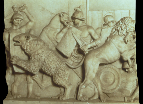 Hunting Scene Against A Lion Poster Print - Item # VAREVCMOND076VJ933H