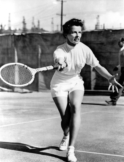 Pat And Mike Katharine Hepburn Playing Tennis On The Set 1952 Photo Print - Item # VAREVCPBDKAHEEC092H