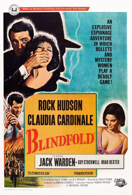 Blindfold Us Poster Art Top And Bottom: Rock Hudson Claudia Cardinale 1965 Movie Poster Masterprint - Item # VAREVCMCDBLINEC120H