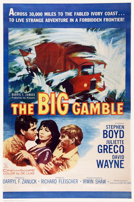 The Big Gamble Us Poster Art From Left: Stephen Boyd Juliette Greco David Wayne 1961. Tm & Copyright ?? 20Th Century Fox Film Corp. All Rights Reserved/Courtesy Everett Collection Movie Poster Masterprint - Item # VAREVCMCDBIGAFE003H