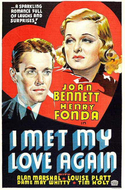 I Met My Love Again Us Poster Art From Left: Henry Fonda Joan Bennett 1938 Movie Poster Masterprint - Item # VAREVCMCDIIMEEC009H
