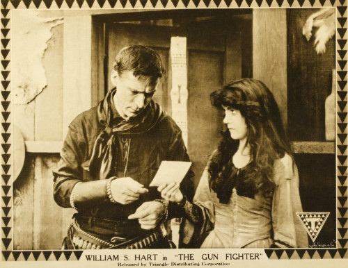The Gun Fighter L-R: William S. Hart Margery Wilson On Lobbycard 1917. Movie Poster Masterprint - Item # VAREVCMCDGUFIEC001H