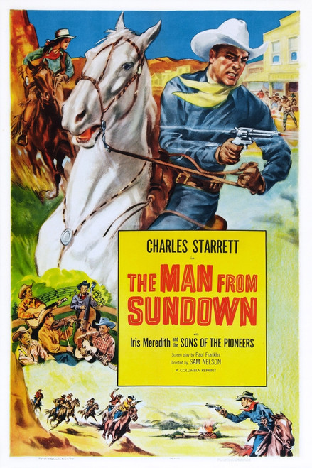 The Man From Sundown Us Poster Art Top: Charles Starrett; Below: Sons Of The Pioneers 1939 Movie Poster Masterprint - Item # VAREVCMCDMAFREC080H