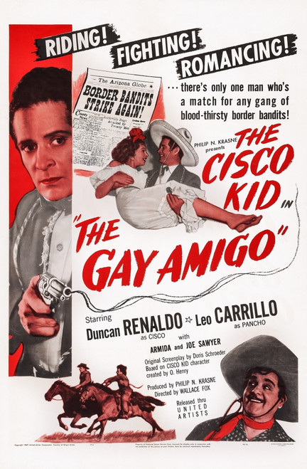 The Gay Amigo Us Poster Art Top Left And Right: Duncan Renaldo; Center: Armida; Bottom Right: Leo Carrillo 1949 Movie Poster Masterprint - Item # VAREVCMCDGAAMEC001H