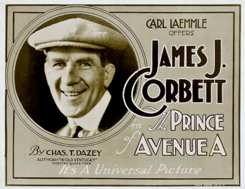 The Prince Of Avenue A James J. Corbett On 'Title Card' To Lobbycard Set 1920. Movie Poster Masterprint - Item # VAREVCMCDPROFEC216H