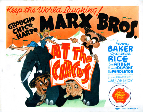 At The Circus Us Lobbycard From Left: Chico Marx Harpo Marx Groucho Marx - Item # VAREVCMSDATTHEC002H