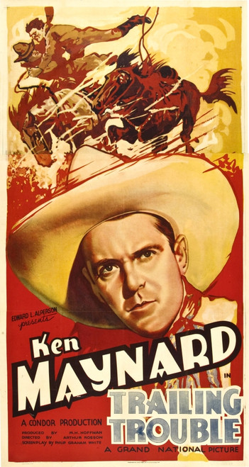 Trailing Trouble Ken Maynard 1937 Movie Poster Masterprint - Item # VAREVCMCDTRTREC027H