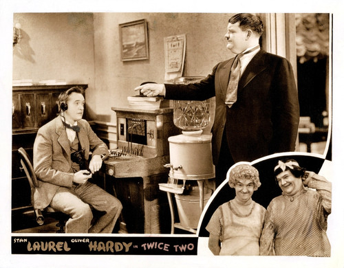 Twice Two Lobbycard Stan Laurel Oliver Hardy 1933 Movie Poster Masterprint - Item # VAREVCMCDTWTWEC035H
