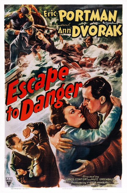 Escape To Danger Us Poster Art Bottom Right: Ann Dvorak Eric Portman 1943 Movie Poster Masterprint - Item # VAREVCMCDESTOEC026H