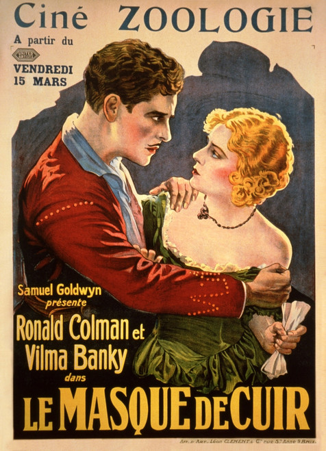 Le Masque De Cuir French Poster From Left: Ronald Colman Vilma Banky 1928 Movie Poster Masterprint - Item # VAREVCMSDLEMAEC022H