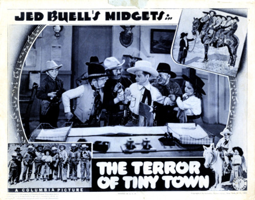 The Terror Of Tiny Town From` Left Billy Curtis Billy Rhodes Yvonne Moray 1938 Movie Poster Masterprint - Item # VAREVCMCDTEOFEC116H
