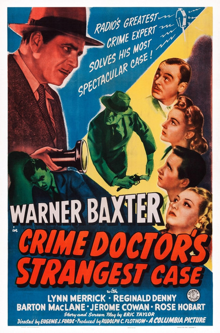 Crime Doctor'S Strangest Case Us Poster Art Clockwise From Left Warner Baxter Jerome Cowan Lynn Merrick Lloyd Bridges Gloria Dickson 1943 Movie Poster Masterprint - Item # VAREVCMCDCRDOEC001H