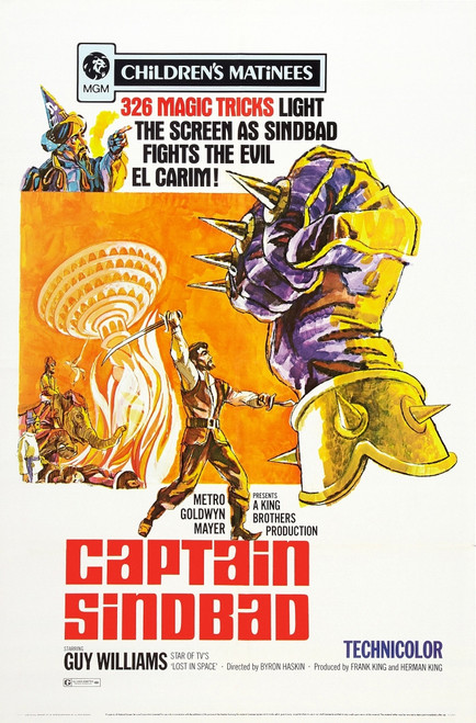 Captain Sindbad Us Poster Art Guy Williams 1963 Movie Poster Masterprint - Item # VAREVCMCDCASIEC028H