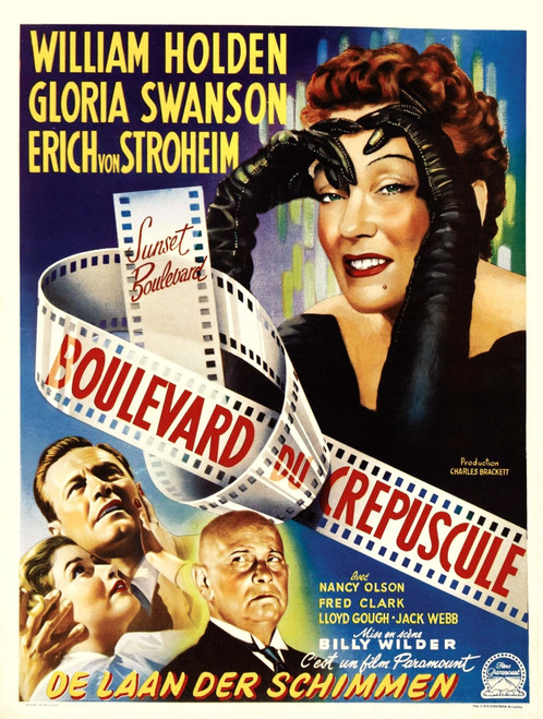 Sunset Boulevard Top Right: Gloria Swanson Bottom From Left: Nancy Olson William Holden Erich Von Stroheim On French Poster Art 1950. Movie Poster Masterprint - Item # VAREVCMMDSUBOEC003H