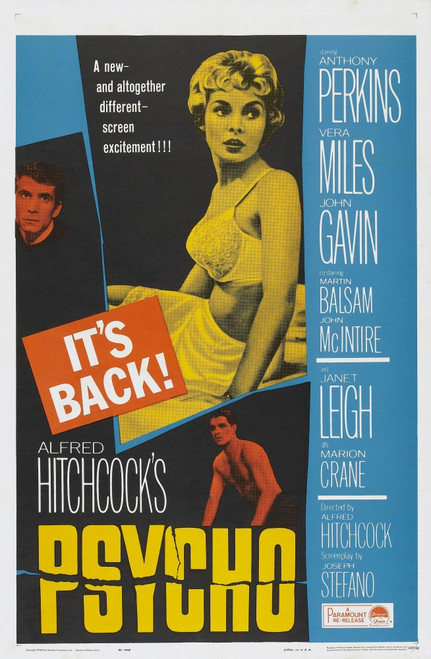 Psycho Us Poster Anthony Perkins Janet Leigh John Gavin 1960 Movie Poster Masterprint - Item # VAREVCMCDPSYCEC031H