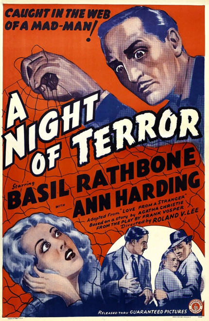 Love From A Stranger Us Re-Release Poster Art Top: Basil Rathbone Bottom Left: Ann Harding; Inset From Left: Basil Rathbone Ann Harding Bruce Seton 1937 Movie Poster Masterprint - Item # VAREVCMCDLOFREC003H