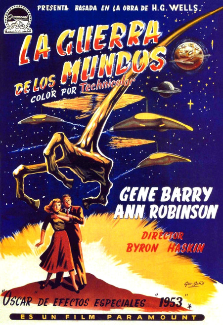 The War Of The Worlds Bottom Left To Right: Ann Robinson Gene Barry On Re-Issue Spanish Poster Art 1953. Movie Poster Masterprint - Item # VAREVCMCDWAOFEC102H