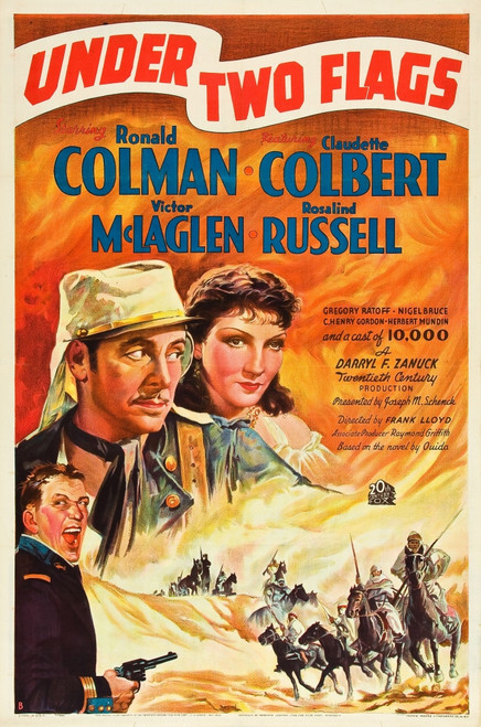 Under Two Flags From Bottom Left: Victor Mclaglen Ronald Colman Claudette Colbert 1936 Tm And Copyright ??20Th Century Fox Film Corp. All Rights Reserved./Courtesy Everett Collection Movie Poster Masterprint - Item # VAREVCMCDUNTWFE001H