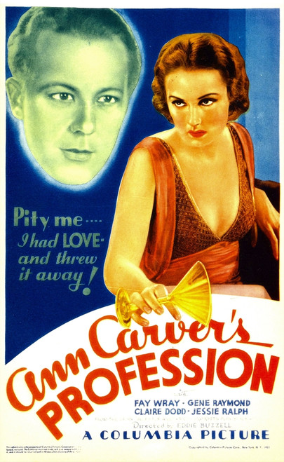 Ann Carver'S Profession From Left: Gene Raymond Fay Wray On Midget Window Card 1933. Movie Poster Masterprint - Item # VAREVCMCDANCAEC001H