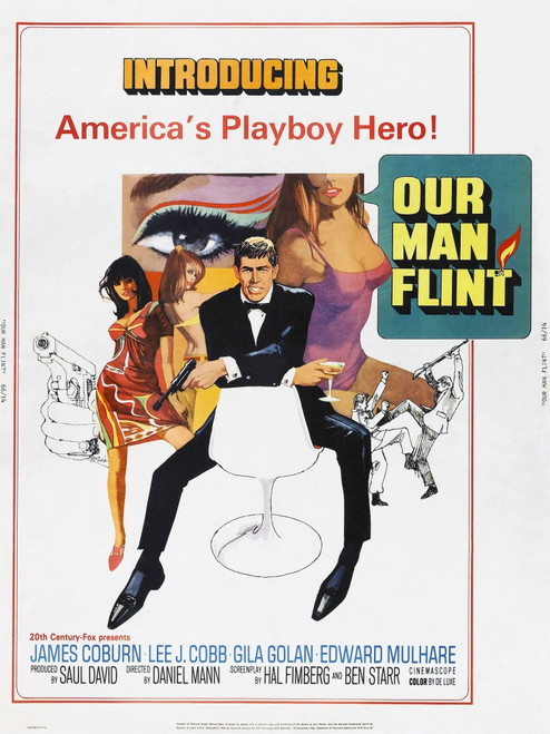 Our Man Flint Us Poster Center: James Coburn 1966. Tm And
