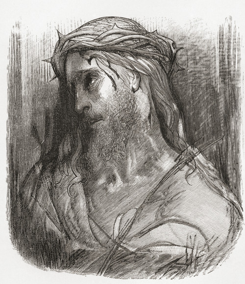 Head Of Christ, After The Original Drawing By Gustave Dore. From