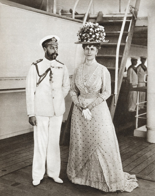 King George V And Queen Mary In 1911 On Board The Medina For Their Visit To  George V, George Frederick Ernest Albert, 1865 PosterPrint Item 
