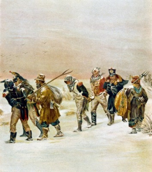 French Retreating French Army Retreating Westward in Russia Prianichnikoff Illarion ...