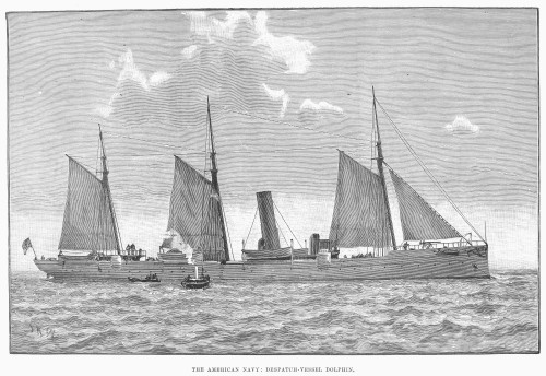 American Naval Ship, 1891. /Nthe Despatch Vessel 'Dolphin.' Wood ...
