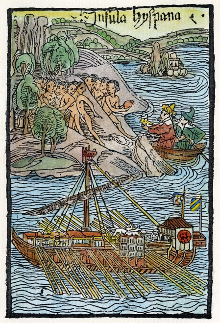 Hispaniola: Trading, 1493. /Nchristopher Columbus Trading With The