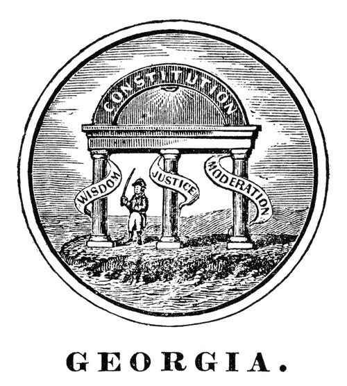 Georgia State Seal. /Nthe Seal Of Georgia, One Of The Original Thirteen ...