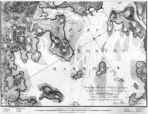 Boston Harbor Map, 1777. /Nengraved English Map Of Boston Harbor ...
