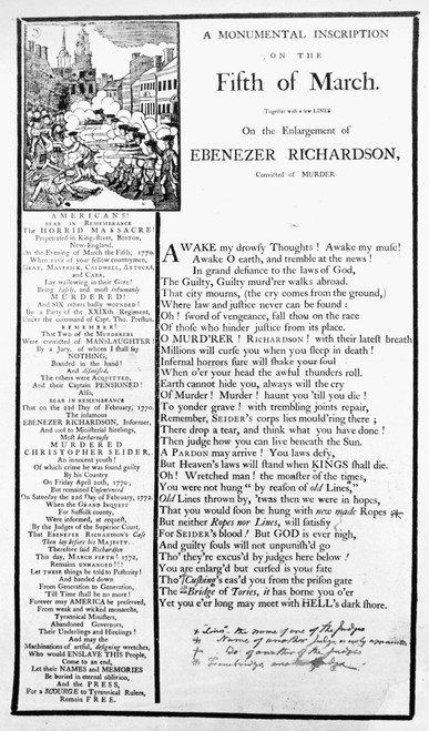 Boston Massacre, 1770. /Nbroadside On The Boston Massacre And On The ...