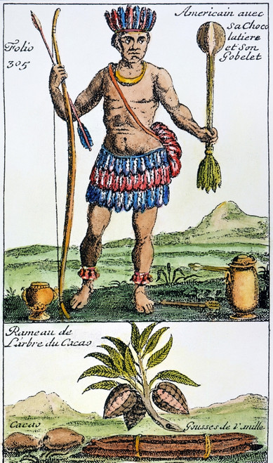 Aztec: Chocolate, 1685. /Nan Aztec With His Chocolate. Line