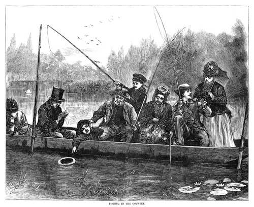 Fishing, 1871. /N'Fishing In The Country.' Engraving, 1871. Poster ...