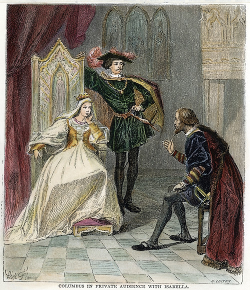 Columbus & Isabella, 1492. /Nchristopher Columbus In Private