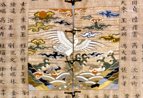 China: Ceremonial Robe. /Nrank Badge From A Sixth Rank Chinese Civil ...