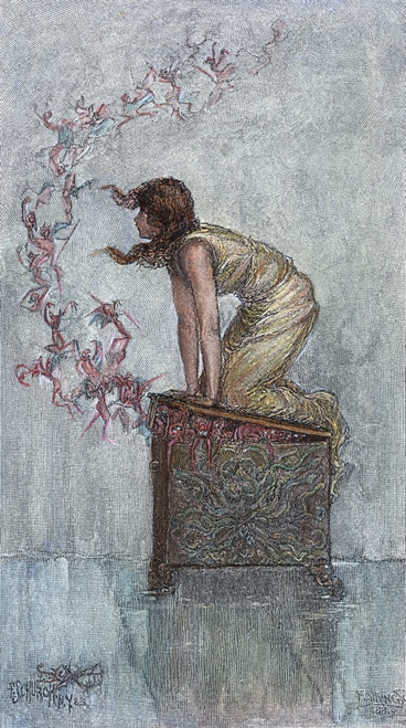 Opening Of Pandora'S Box. /Nall The Evils Of The World Flying