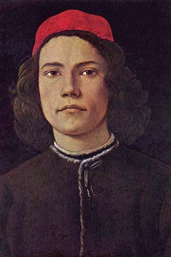 ミュージック . Portrait of a Young Man with red Cap Poster Print by Sandro