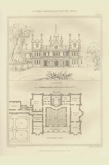 Tudor Mansion, Henry VIII Style Poster Print by Richard Brown