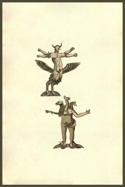 Man like creatures. From the 1642 book Monstrorum Historia by Ulisse ...