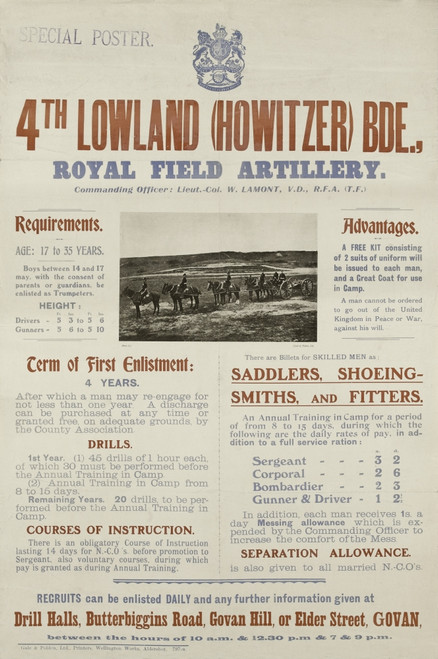 Recruitment Poster - British Military Poster Print By ®The 