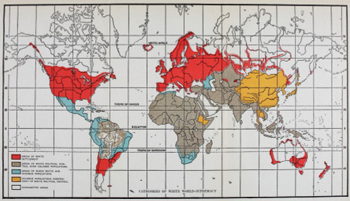 Map Showing The 'Categories Of White World Supremacy' In 1920. From