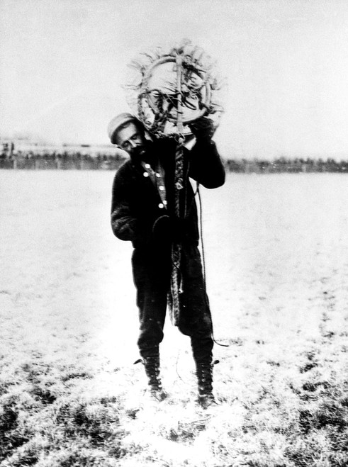 Albert Berry Carries His Parachute On His Shoulder. He Was The First ...