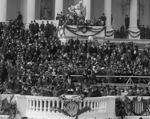 Wilson Offical Inauguration President Woodrow Wilsons Delivering His Second Inaugural Address ...